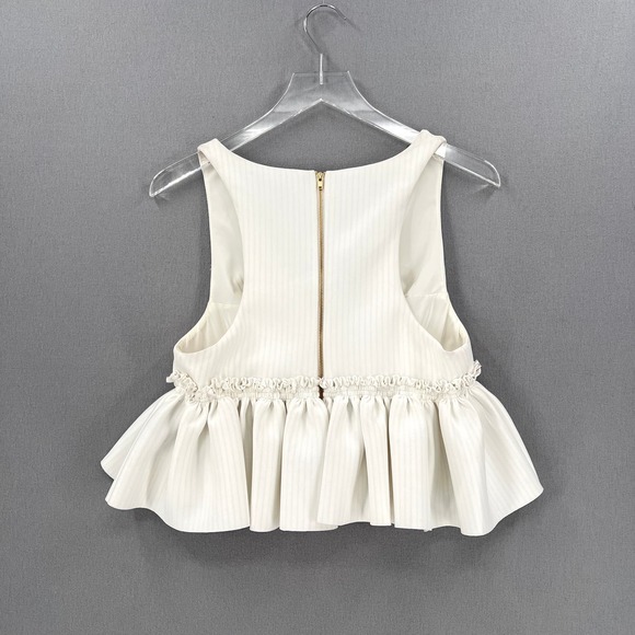 KIMBERLY GOLDSON Jah Top Shirt Womens Medium Off White Stripe V-neck Sleeveless - Picture 7 of 16